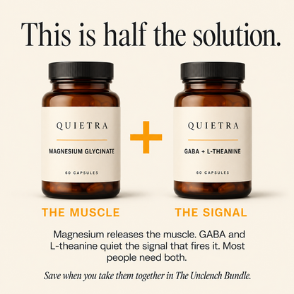 This is half the solution. Pairs with the GABA and L-theanine bottle.