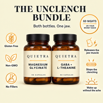 The Unclench Bundle. Releases the jaw muscle, stops the clenching, wake up without the ache.