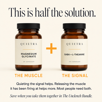 This is half the solution. Pairs with the magnesium glycinate bottle.